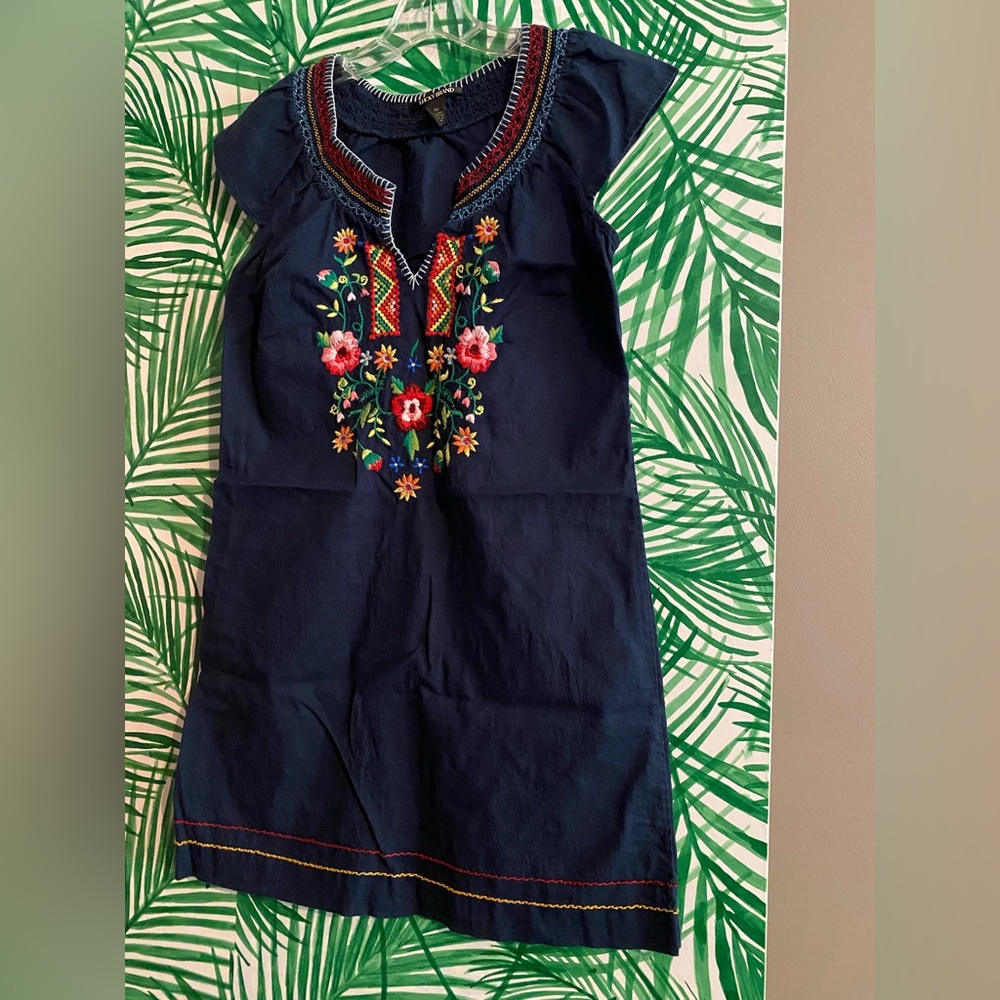 Lucky brand embroidered linen dress size xs